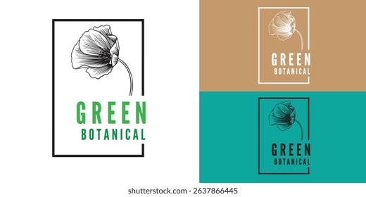 Botanical green logo vintage simple and clean