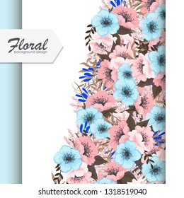 Botanical greeting invitation card template design