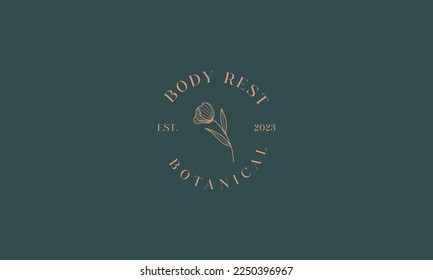 Botanical hand Drawn Logo Design Minimal Floral Hand Drawn Logo design template.