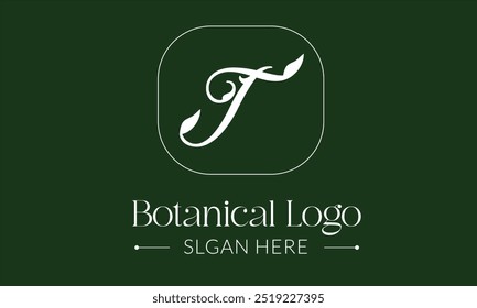 Botanical Hand Drawn Logo with Wild Flower and Leaves. Logo for spa and beauty salon, boutique, organic shop, wedding, floral designer, interior, photography, cosmetic. Floral element