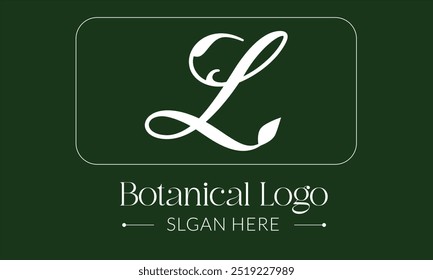 Botanical Hand Drawn Logo with Wild Flower and Leaves. Logo for spa and beauty salon, boutique, organic shop, wedding, floral designer, interior, photography, cosmetic. Floral element