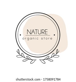 Logotipo mínimo dibujado a mano botánica. Conjunto de collage abstracto de rama de árbol gráfico y elementos modernos en vector. Plantilla de rama minimalista para salón de belleza, boda, spa, estudio de yoga, cosmética