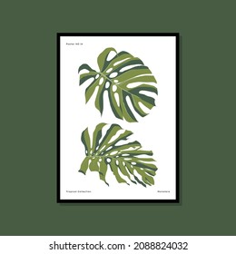 Botanical hand drawn poster design for your wall art collection