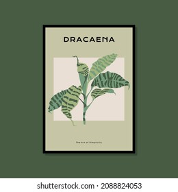 Botanical hand drawn poster design for your wall art collection
