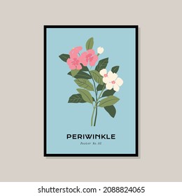Botanical hand drawn poster design for your wall art collection