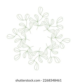 Botanical hand drawn vector element. foliage, leaf branch, floral in line art illustration design for logo, wedding, invitation, decor.