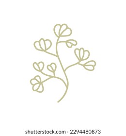 Botanical hand drawn vector element. foliage, leaf branch, floral in line art illustration design for logo, wedding, invitation, decor.