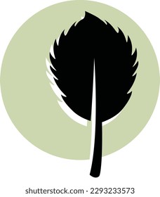 Botanical icon leaf. Thumbnail organic icon