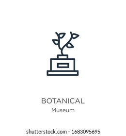 Botanical icon. Thin linear botanical outline icon isolated on white background from museum collection. Line vector sign, symbol for web and mobile