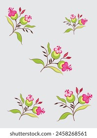 Repetición de Vector floral ilustrado botánico
