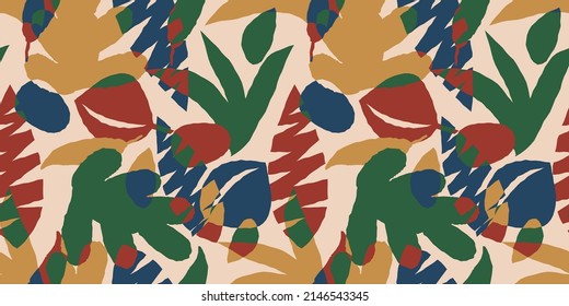 Botanical illustration background. Seamless pattern.Vector. 