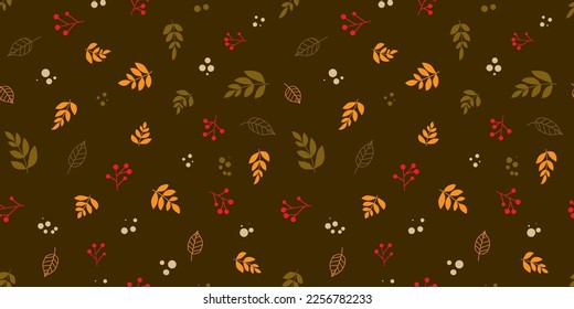 Botanical illustration background. Seamless pattern.Vector. 