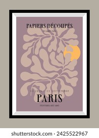 Botanische Illustration in einem Plakatrahmen. Handgezeichnetes minimales Design für Tapeten, Wanddekor, Druck, Postkarte, Cover, Vorlage, Banner.	