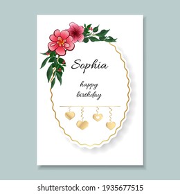 Botanical illustration. Vector vintage greeting card. Invitation to a wedding, celebration, party. Vector ENP 10.