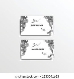 Diseño de plantillas de tarjetas de invitación botánica, fondo blanco, estilo vintage minimalista