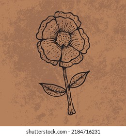 Botanical leaf doodle wildflower line art. Hand drawn vector illustration.
Vintage floral outline. Suitable for wallpaper, poster, sticker,
content social media