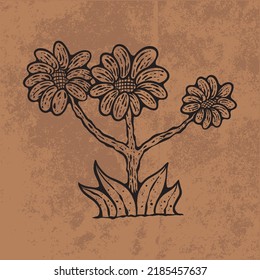 Botanical leaf doodle wildflower line art. Hand drawn vector illustration.
Vintage floral outline. Suitable for wallpaper, posters, stickers,
content social media