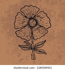 Botanical leaf doodle wildflower line art. Hand drawn vector illustration.
Vintage floral outline. Suitable for wallpaper, posters, stickers,
content social media