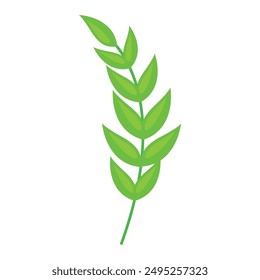Dibujo de la línea de la flor silvestre de la hoja botánica en un fondo blanco.