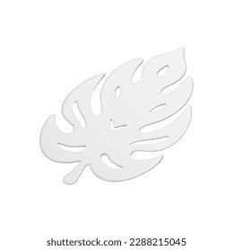 Botanical leaf fern ornamental exotic plant foliage white wedding decor element 3d icon realistic vector illustration. Botany leaves ecology floral palm tree tropical paradise isometric design