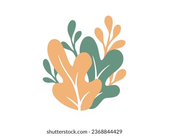 Botanical Leaf Line Art Abstract Illustration