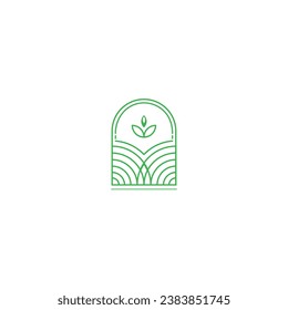 botanical leaf logo, line logo, modern