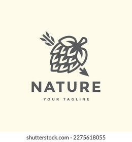 botanical leaf organic plant tropical garden boutique vintage logo design vector illustration