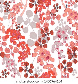 Botanical Leaf Seamless Vector Textile Pattern
