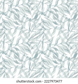textura de hoja botánica hoja verde ilustración patrón sin fisuras en el fondo blanco texturado de lodo