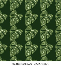Papel tapiz de hojas botánicas. Patrón tropical, hojas de palma fondo floral. Resumen del patrón de planta exótica sin soldadura. Diseño para tela, impresión textil, envoltura, cubierta. Ilustración del vector