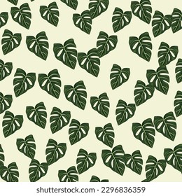 Botanical leaf wallpaper. Tropical pattern, palm leaves floral background. Abstract exotic plant seamless pattern. Design for fabric, textile print, wrapping, cover. Vector illustration