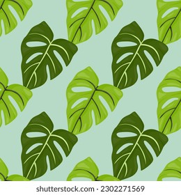 Botanische Tapete. Tropisches Muster, floraler Hintergrund der Palmen. Abstrakte exotische Pflanzen nahtlos Muster. Design für Stoff, Stoffdruck, Umhüllung, Abdeckung. Vektorgrafik