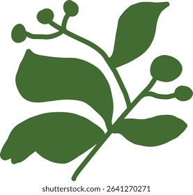 Botanical leaves doodle background art vector. abstract shape doodle art design for print, wallpaper, clipart, wall art for home decoration.