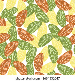 botanical leaves, fashion vector seamless pattern. Concept for wallpaper, wrapping paper, cards 