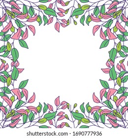 Botanical leaves frame design of Floral nature plant garden ornament botany decoration and life theme Vector illustration
