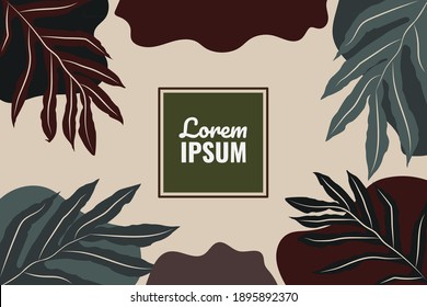 botanical leaves and geometric vector abstract