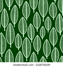 Botanical Leaves Green Seamless Pattern Vector Illustration for Fabric Paper  Greeting Card Wallpaper 