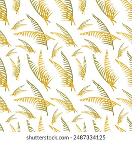 botanical leaves seamless flat elegant pattern for wallpaper, wrapping, cloth and textile. Hawaii flat forest texture.