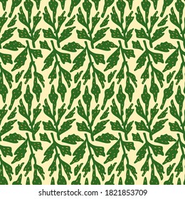 Botanical leaves seamless pattern design. Seamless floral pattern background vector Illustration for print, Wallpaper, fashion template