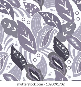 Botanical leaves seamless pattern design