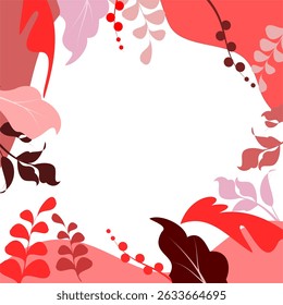 Botanical leaves shapes abstract background 