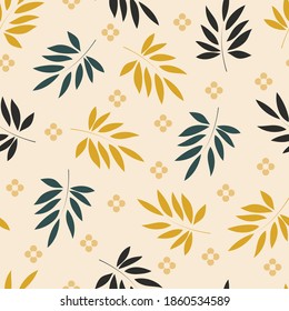 Botanical leaves Vector seamless pattern
