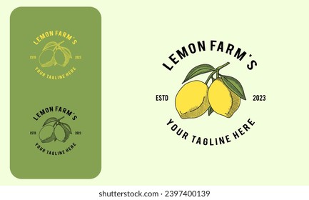 
Diseño retro con logotipo de limón botánico. Emblema De Vintage De Limón Aislado A Mano.