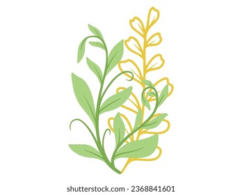 Botanical Line Art Abstract Leaves Illustration