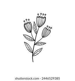 In: Botanical Linear Leaf. Abstrakt minimalistisch hinterlässt Kollektion, kreative Kräuterkunst. Vektorillustration