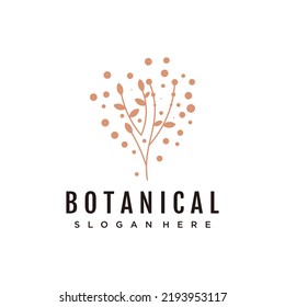 Logo botanique avec modèle de conception abstrait