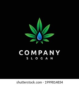 logotipo botánico con concepto de cannabis