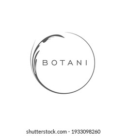 botanical logo design circle on white background