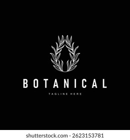 botanisches Logo Design Konzept einfache Linie Vorlage Illustration Symbol der natürlichen Macht elegant geeignet als Symbol oder Dekoration 