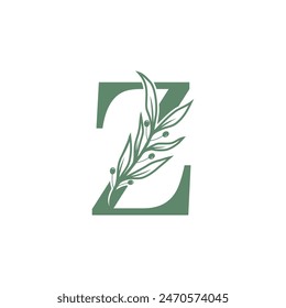 Botanical logo design letter vector with creative flower concept